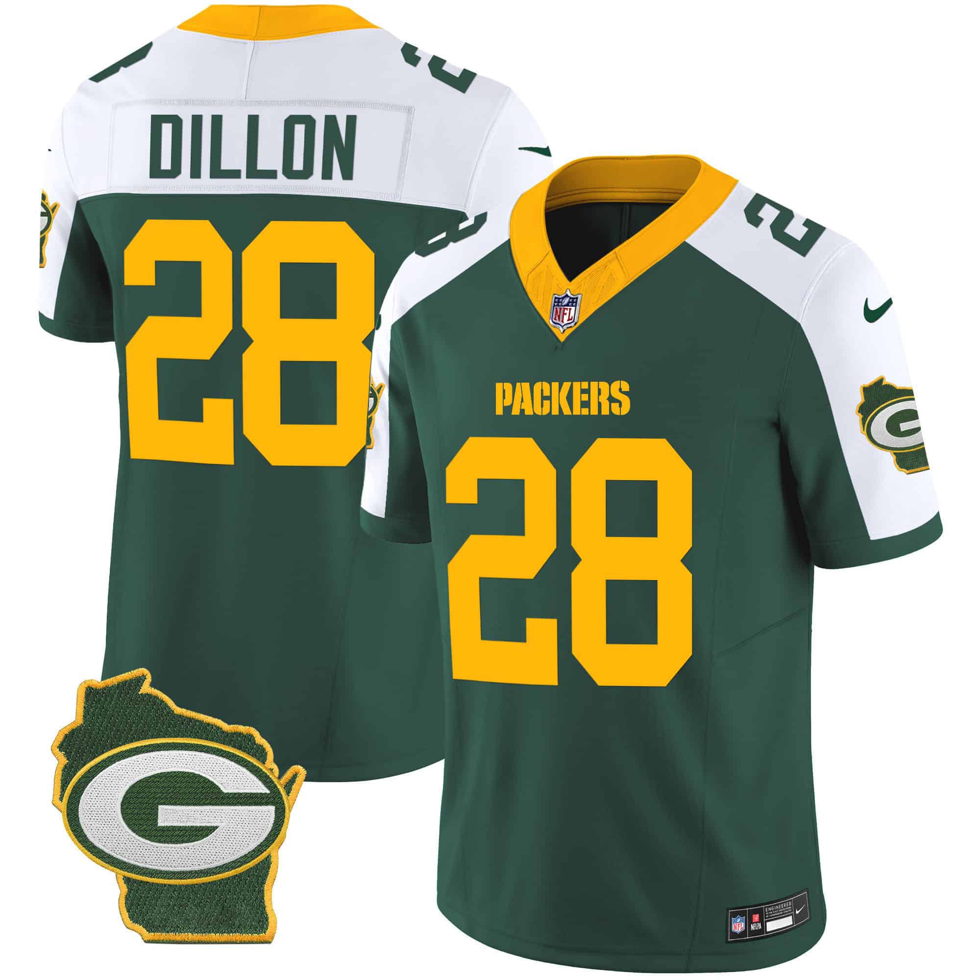 Men Green Bay Packers #28 Dillon Green 2024 Nike Home Patch Vapor NFL Jersey->indianapolis colts->NFL Jersey